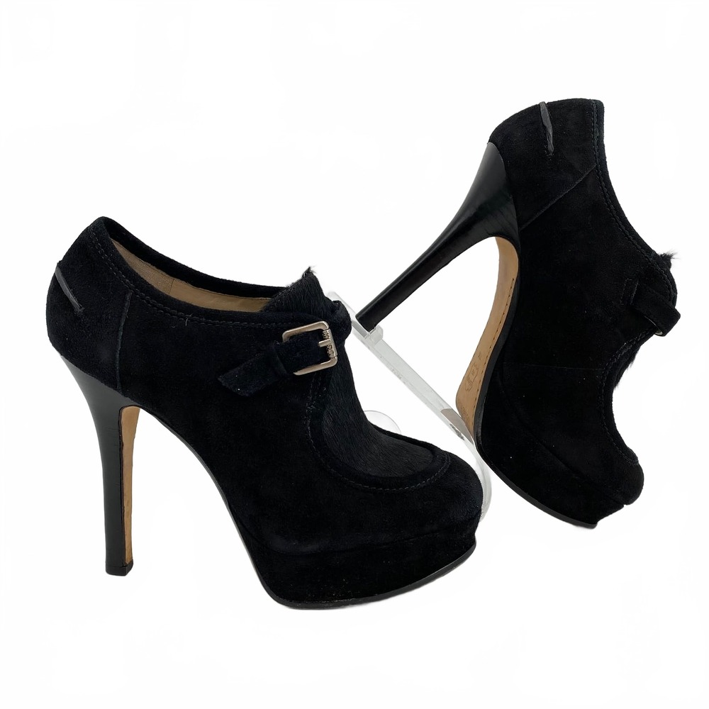 Michael Kors Black Suede & Fur Platform Heels | Women’s US7
